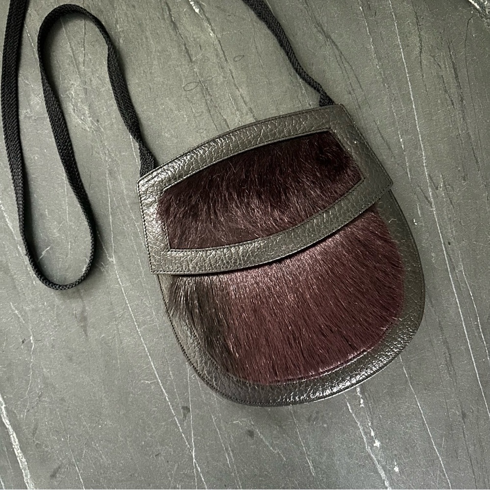 Vintage Yves Saint Laurent Rive Gauche Pony Hair & Leather Crossbody Bag - Picture 5 of 8